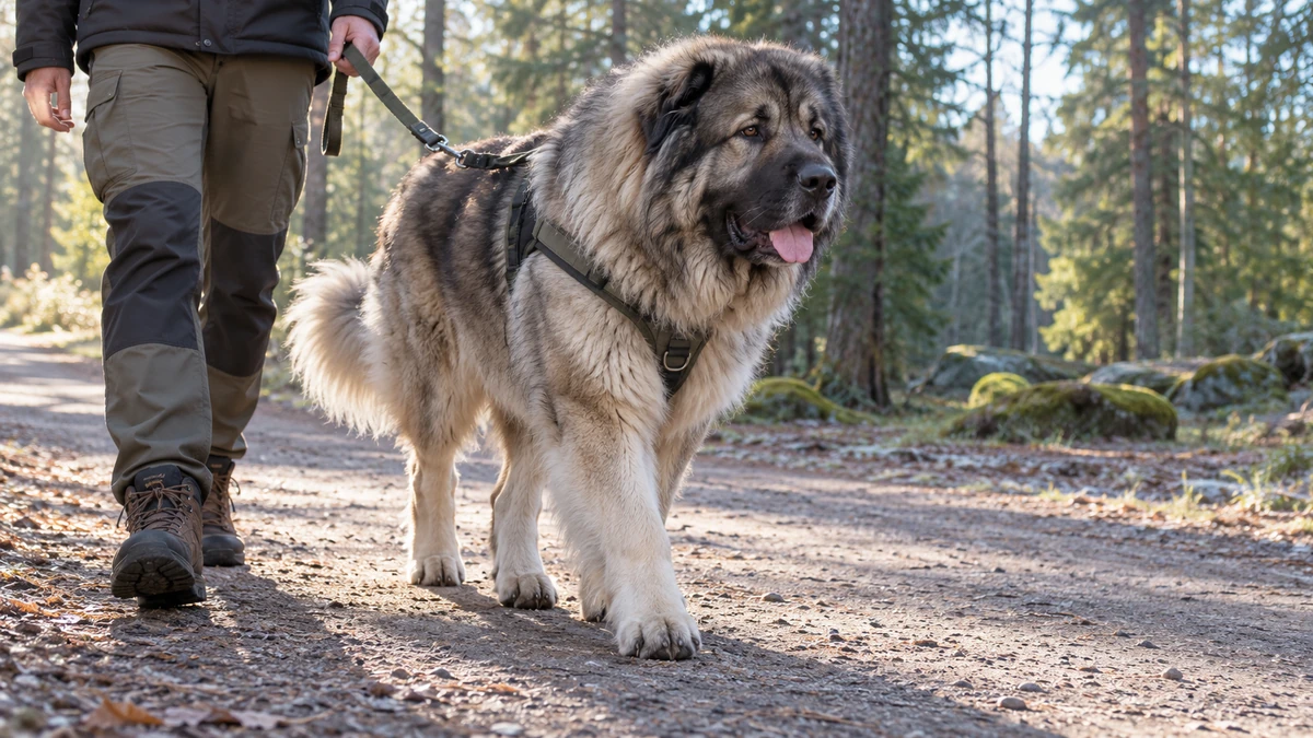 Kafkas Çoban Köpeği köpek — parkta yürüyüş ve egzersiz